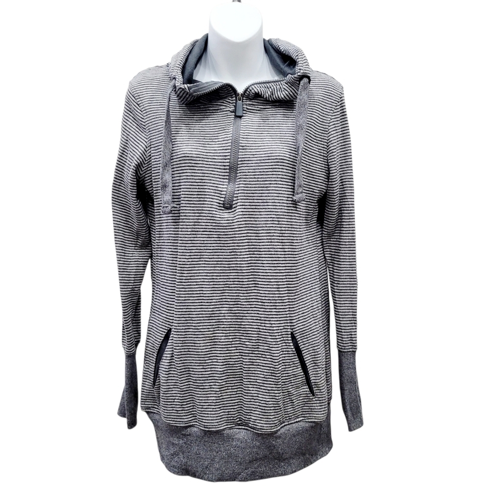 2/$20 Jo & Co Jeans Grey Quarter Zip Up Hoodie Top Blouse Size: Large